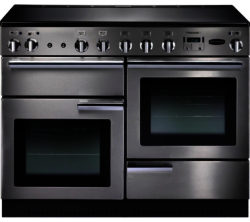 RANGEMASTER  Professional 110 Electric Induction Range Cooker - Stainless Steel & Chrome